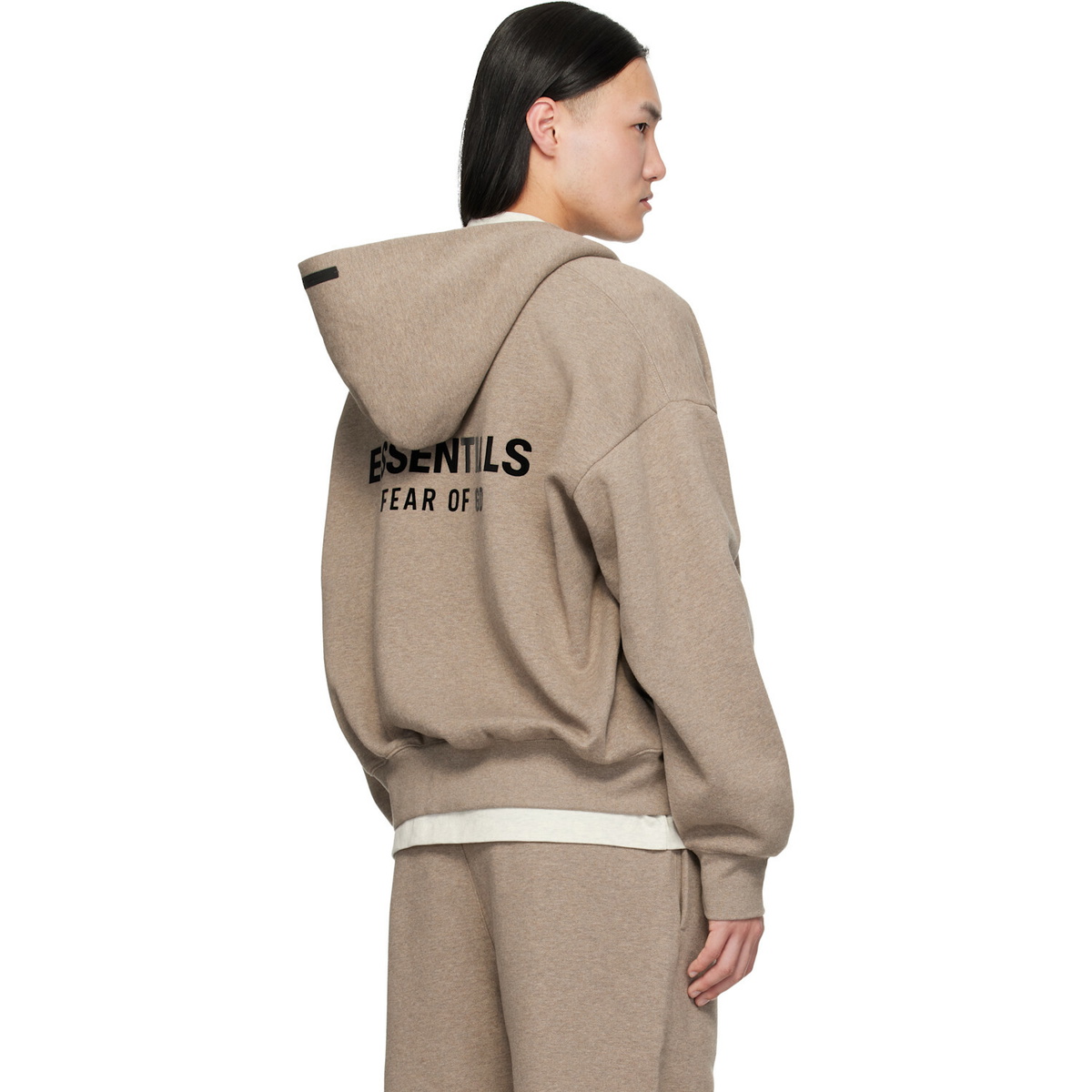 Fear of God ESSENTIALS Beige Classic Zip-Up Hoodie