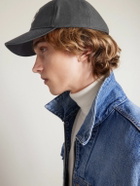 CELINE - Triomphe Logo-Appliquéd Cotton-Gabardine Baseball Cap - Gray