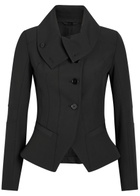 High Scrunch Panelled Crepe Jacket Black
