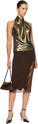 BALMAIN Gold Backless Lurex Top