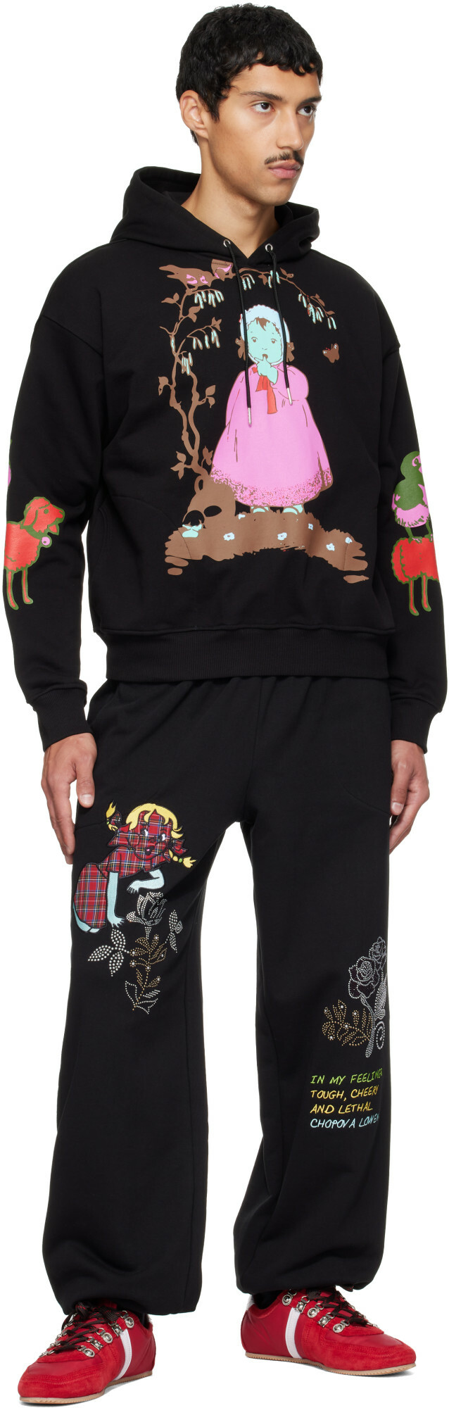 Chopova Lowena Black Feelings Delight Sweatpants