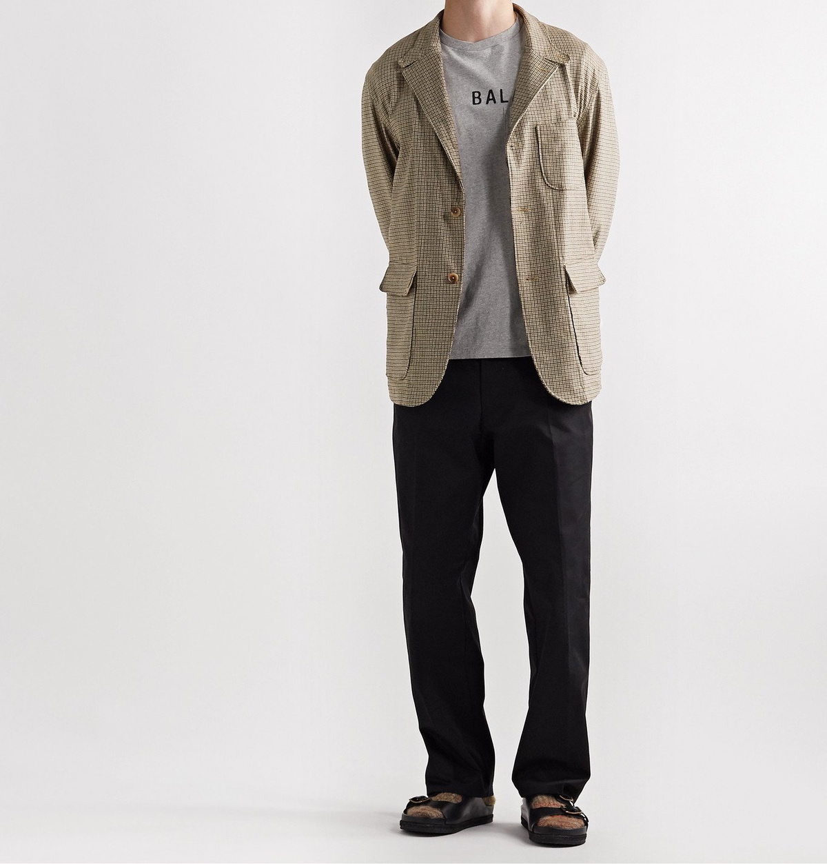 Engineered Garments - Loiter Checked Woven Blazer - Brown Engineered ...