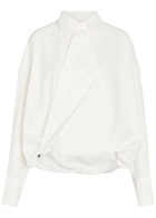 Petar Petrov Wrap-effect Cotton-poplin Shirt White