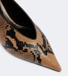 Le Monde Béryl Babouche snake-effect leather pumps