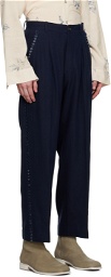 Karu Research Navy Pleated Trousers