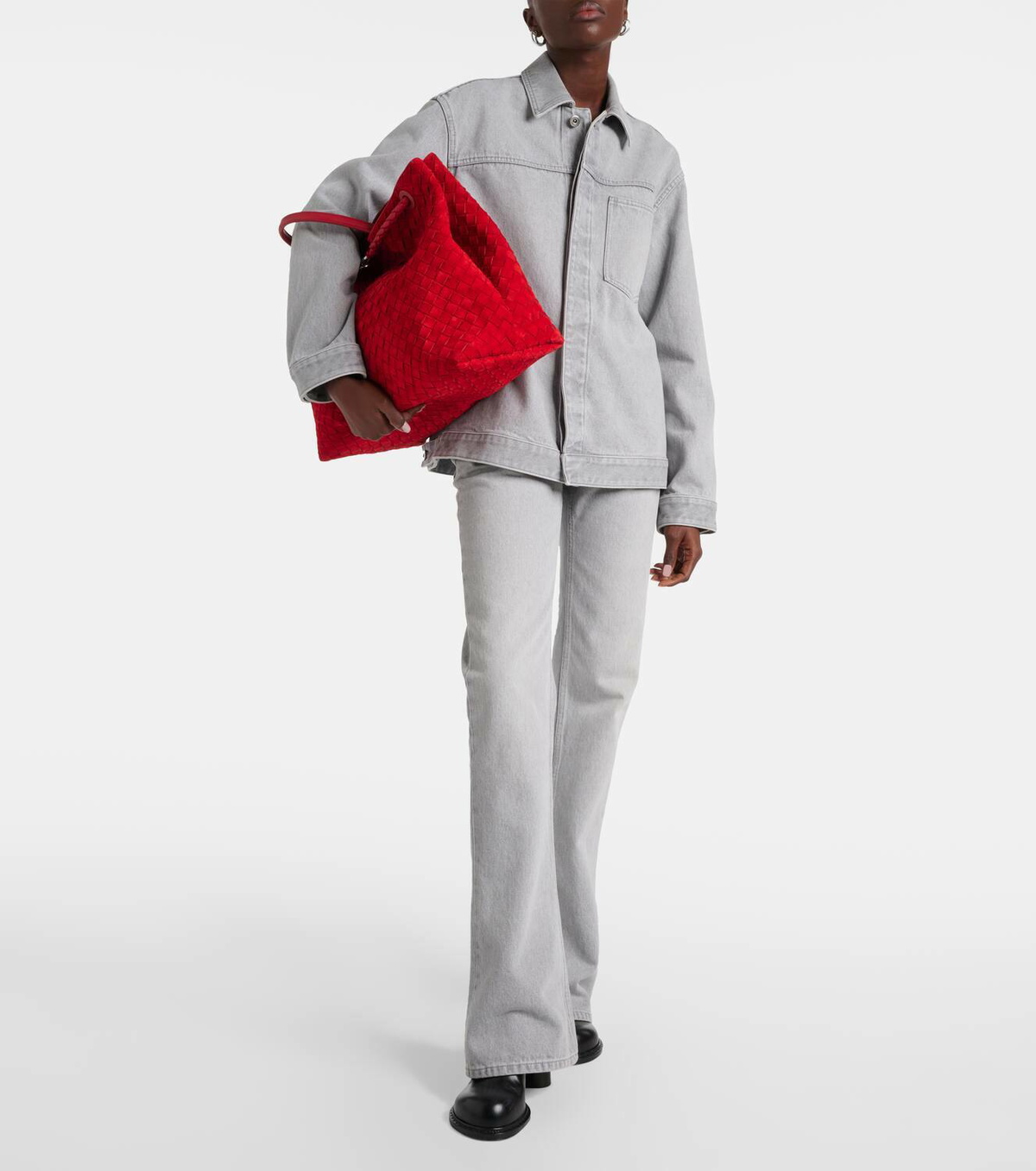 Bottega Veneta Andiamo Intrecciato Large suede tote bag