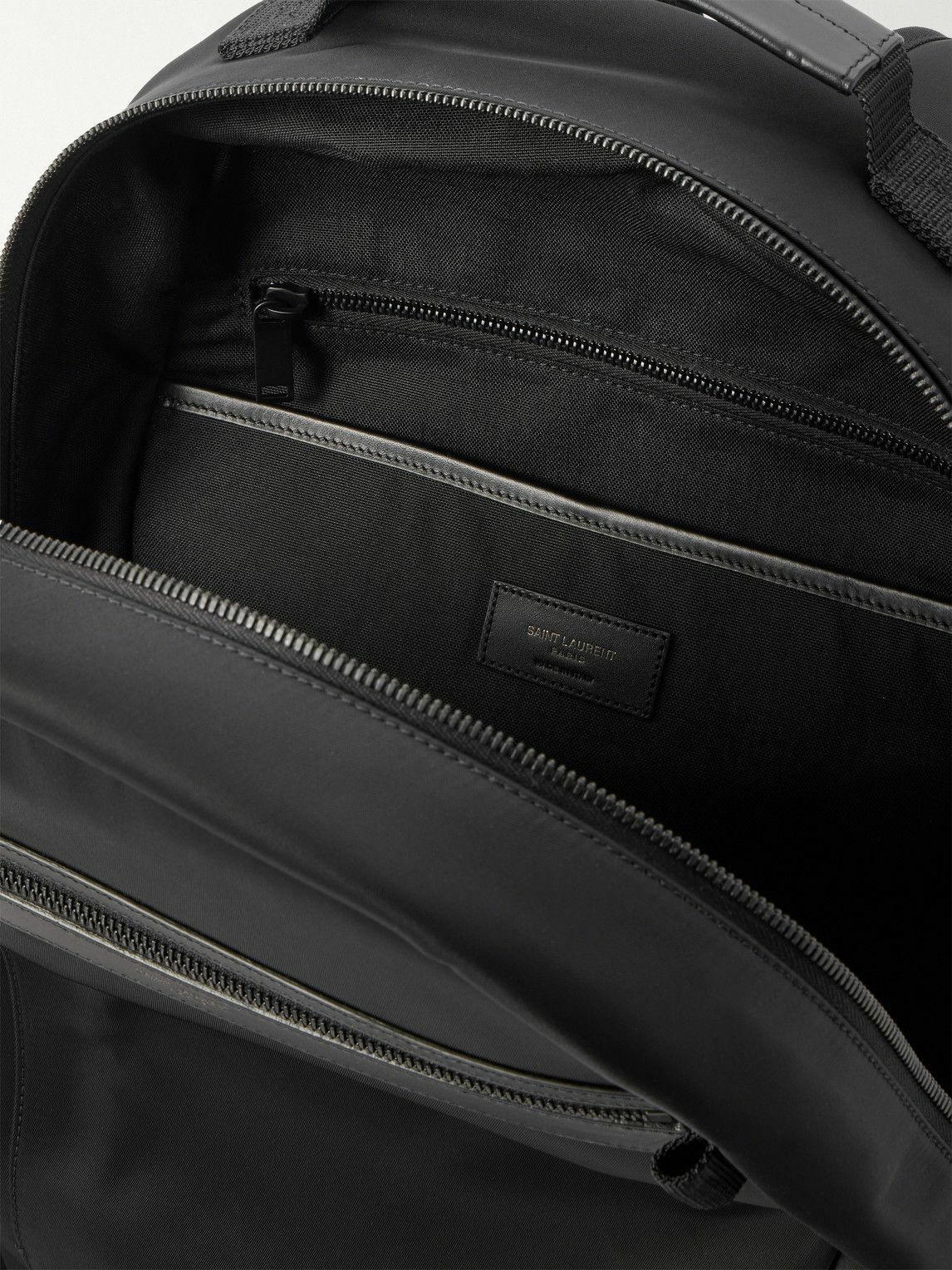 SAINT LAURENT - Leather-Trimmed Shell Backpack