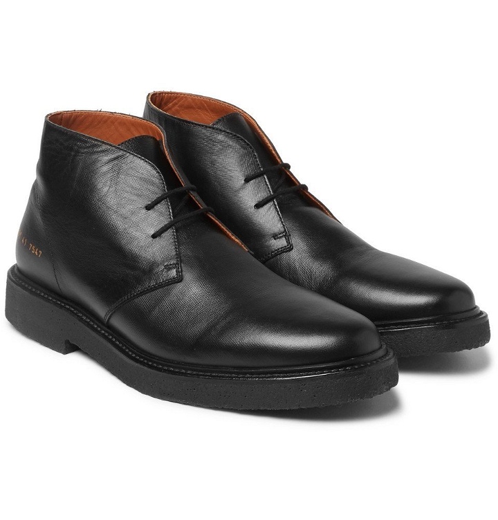 Photo: Common Projects - Saffiano Leather Desert Boots - Men - Black