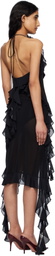 Fancì Club Black Ruffle Midi Dress
