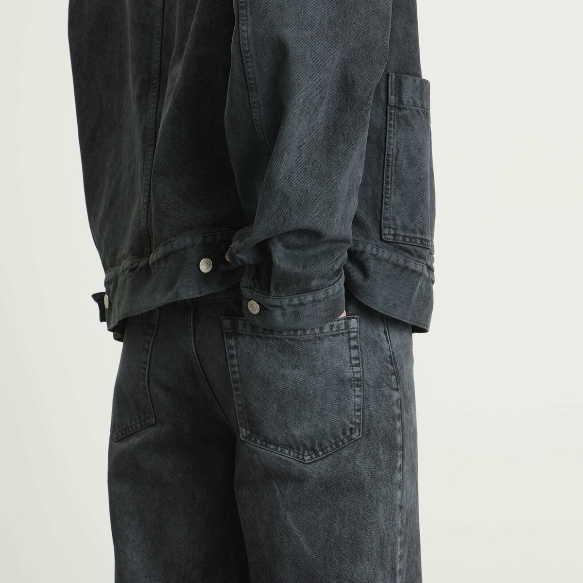 Dries Van Noten Men's Heavy Weight Denim Washed Jeans in Petrol