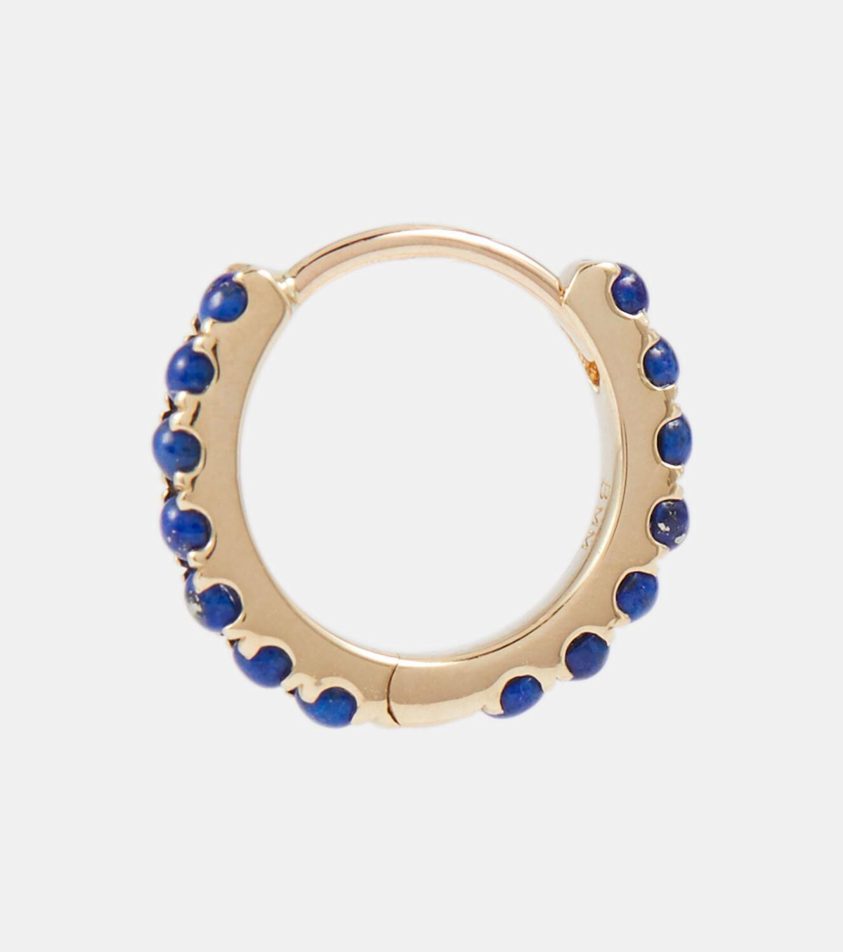 Maria Tash Eternity 14kt gold single hoop earring with lapis