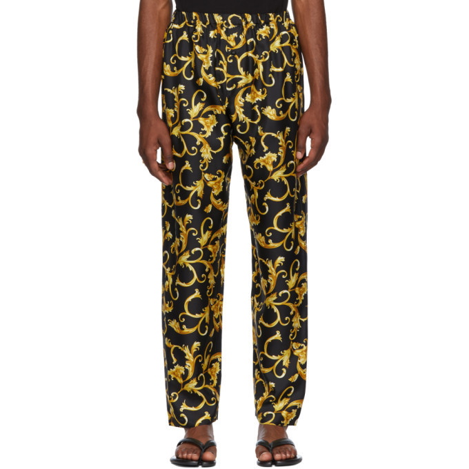 Photo: Versace Underwear Black and Gold Printed Pyjama Trousers