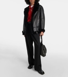 Blancha Shearling-trimmed leather jacket