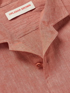 ORLEBAR BROWN - Hibbert Camp-Collar Linen and Cotton-Blend Shirt - Pink