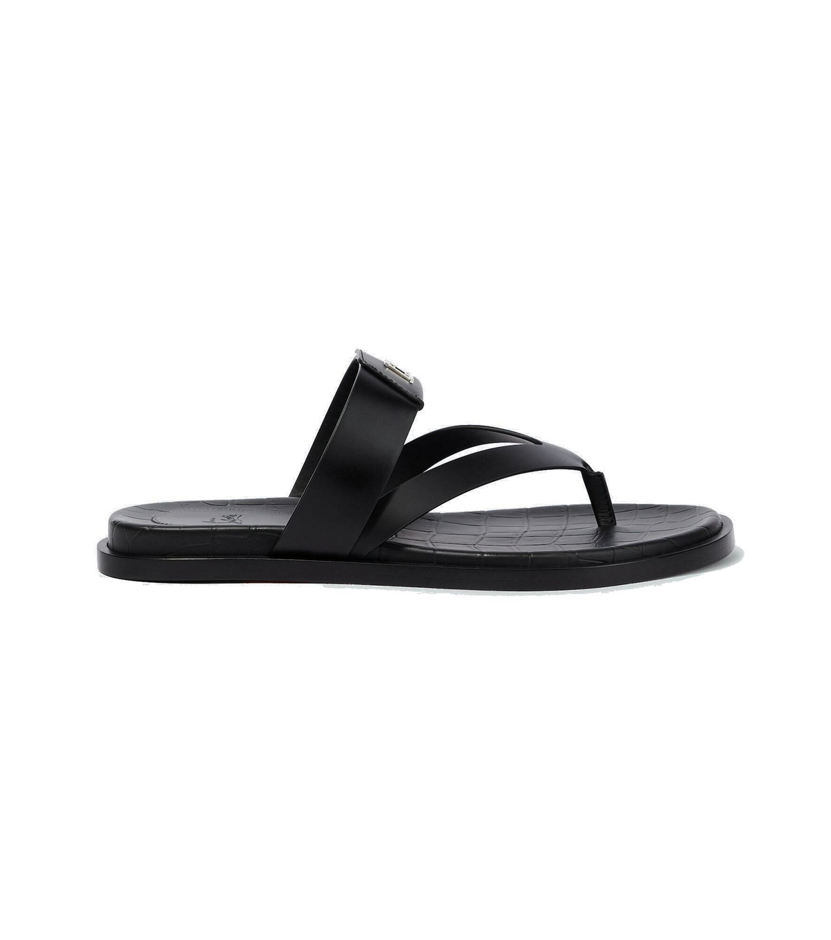 定番★ Christian Louboutin CLロゴ スライドサンダル Christian Louboutin - Leather logo sandals Christian Louboutin