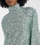 Taller Marmo Gina sequined feather-trimmed minidress