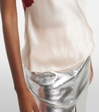 Saint Laurent Lace-trimmed silk satin camisole