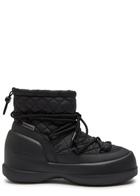 Moon Boot Mezzaluna Quilted Nylon Snow Boots Black