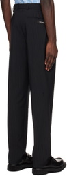 PALMER Black Pinstripe Trousers
