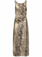 ACNE STUDIOS Dayla Python Print Jersey Long Dress
