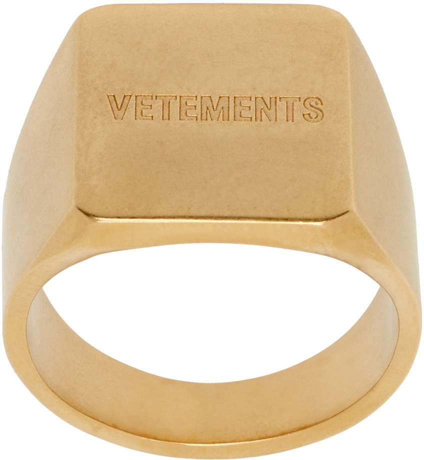 VETEMENTS Gold Iconic Logo Ring Vetements