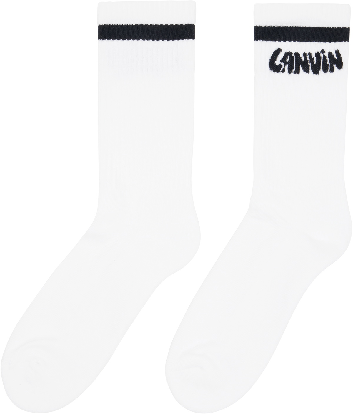 Lanvin White 'Lanvin' Cotton Socks
