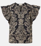 Ulla Johnson Severine printed cotton poplin top