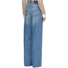 Stella McCartney Blue Faded Wide-Leg High-Rise Jeans