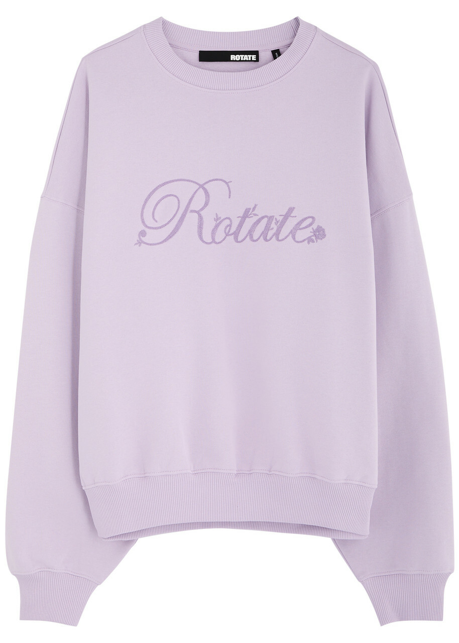 Rotate Sunday Logo-embroidered Cotton Sweatshirt Purple