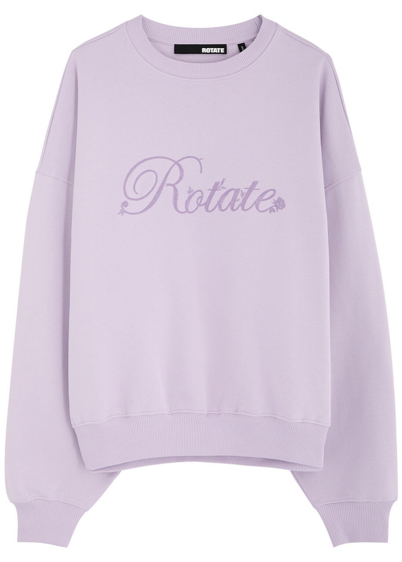 Photo: Rotate Sunday Logo-embroidered Cotton Sweatshirt Purple