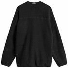 and wander Wool Fleece Cardigan in Black