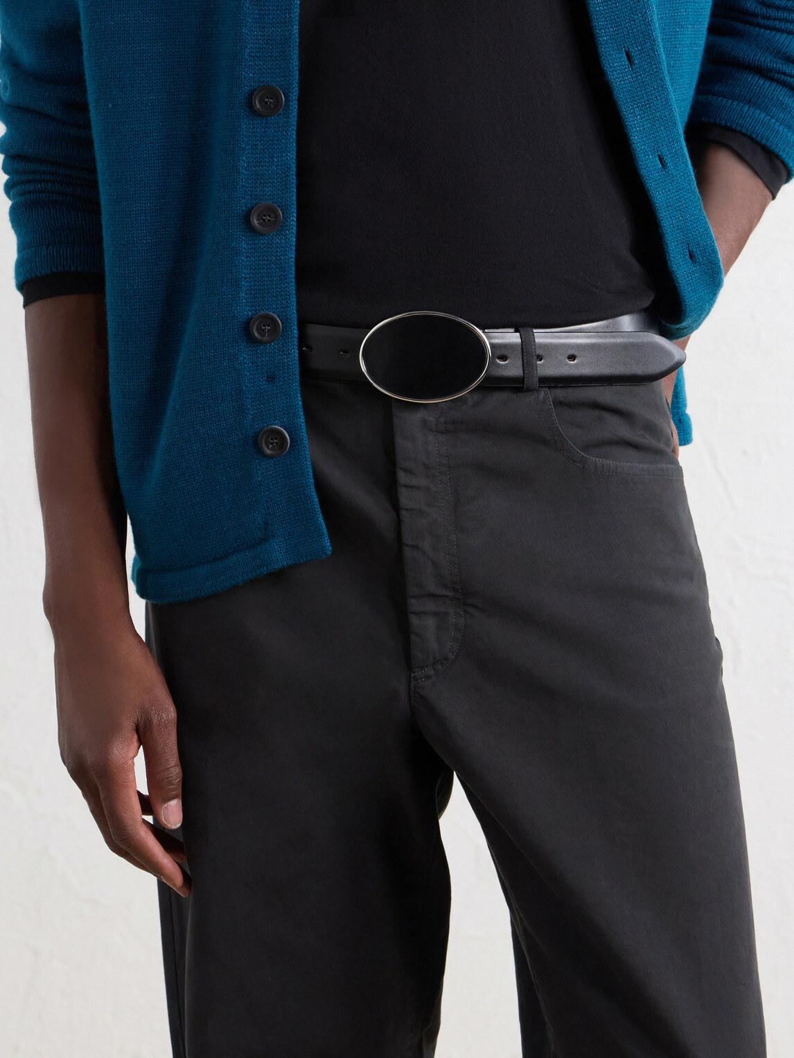 Déhanche - Flint 2.5 cm Leather Belt - Black