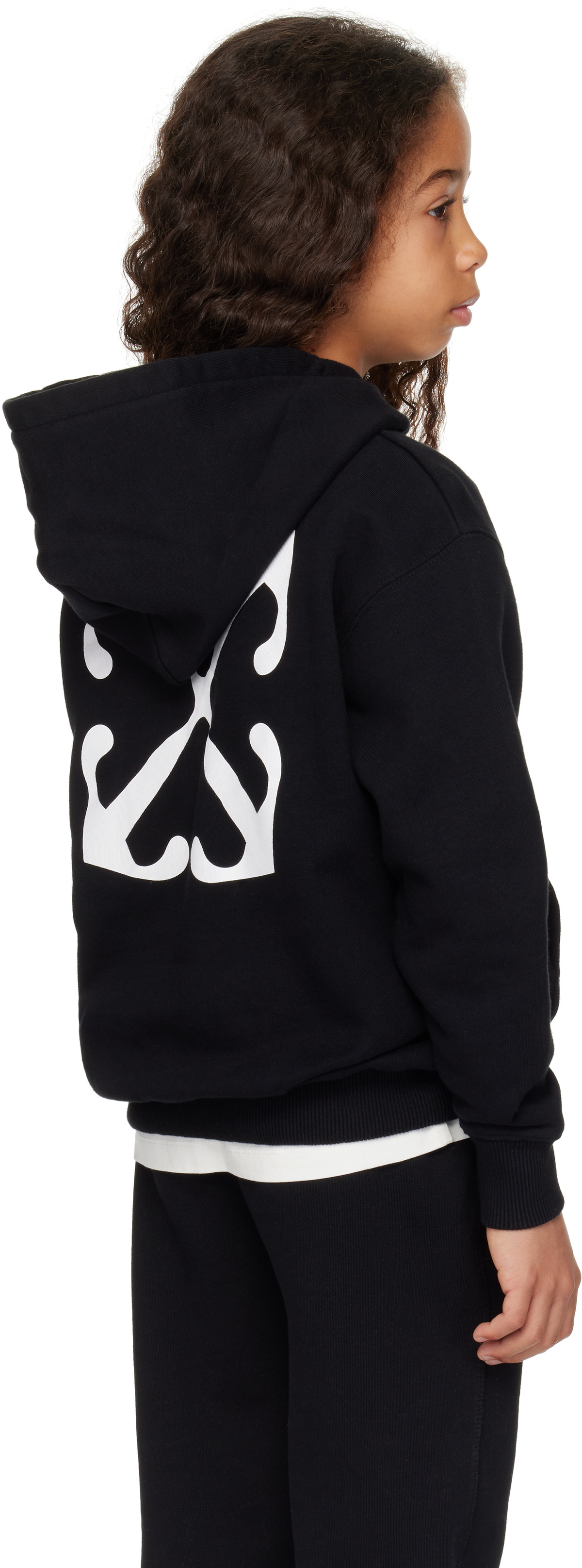 Off-White Kids Black Off Stamp Plain Hoodie