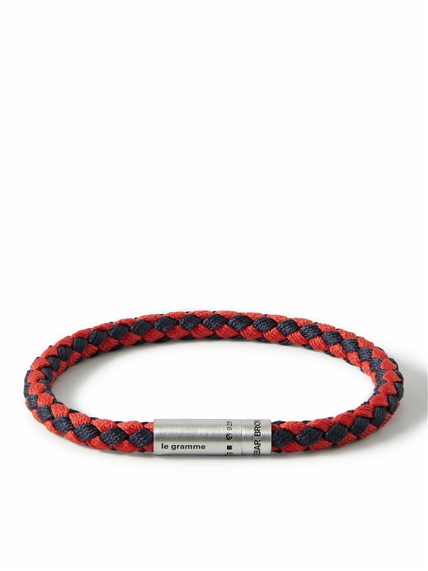Photo: Le Gramme - Orlebar Brown 7g Braided Cord and Sterling Silver Bracelet - Red
