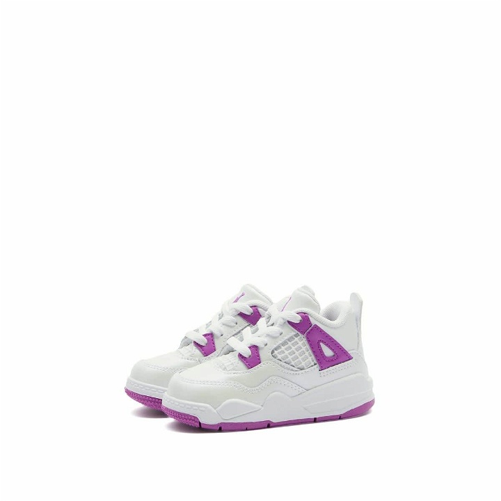 Photo: Air Jordan 4 Retro Edge TD Sneakers in White/Hyper Violet
