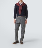Brunello Cucinelli Leather-trimmed suede sneakers