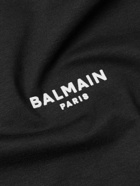 Balmain - Logo-Flocked Cotton-Jersey T-Shirt - Black