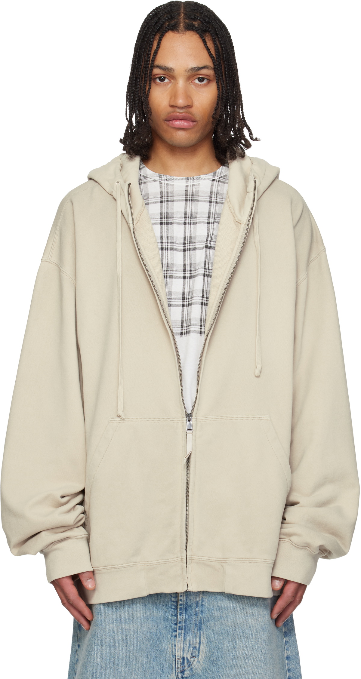 Maison Margiela Beige Zip Hoodie