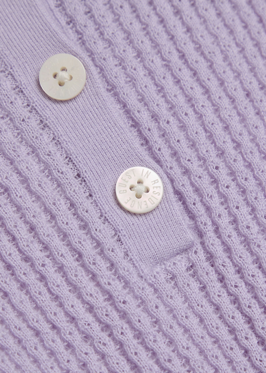 Guest In Residence Shrunken Cashmere Polo Shirt Purple