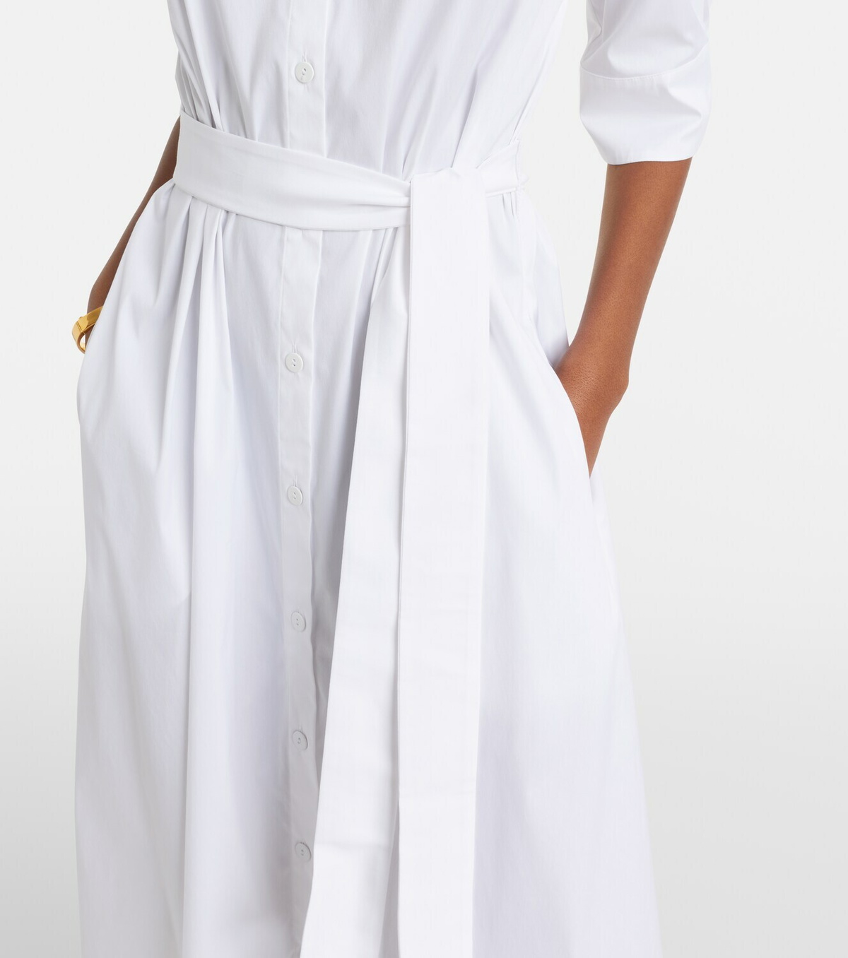 Max Mara Cognac cotton-blend midi dress