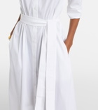 Max Mara Cognac cotton-blend midi dress