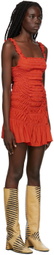 Gauntlett Cheng SSENSE Exclusive Red Linear Elastic Short Dress