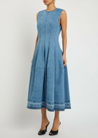 Simkhai Bowen Panelled Stretch-denim Midi Dress Blue