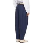 Hed Mayner Navy Pleated Trousers