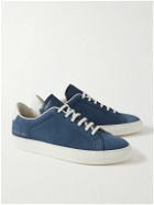 Common Projects - Retro Leather-Trimmed Nubuck Sneakers - Blue