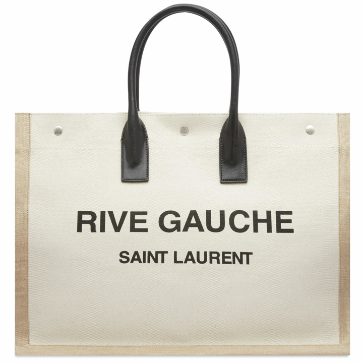 Photo: Saint Laurent Men's Rive Gauche EW Tote Bag in Natural