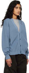 Stone Island Blue 5100009 Ribbed Soft Organic Cotton Cardigan