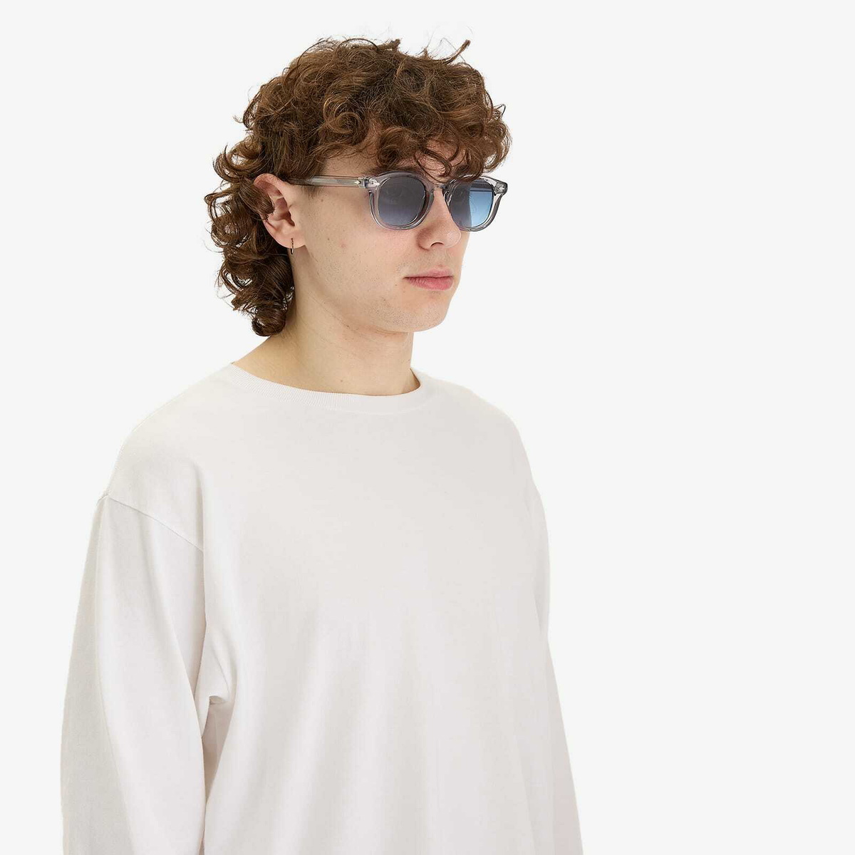 Moscot Mekler Sunglasses in Light Grey/Denim Blue Moscot