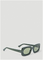 Clean Waves - Inez & Vinoodh Low Rectangle Sunglasses in Green