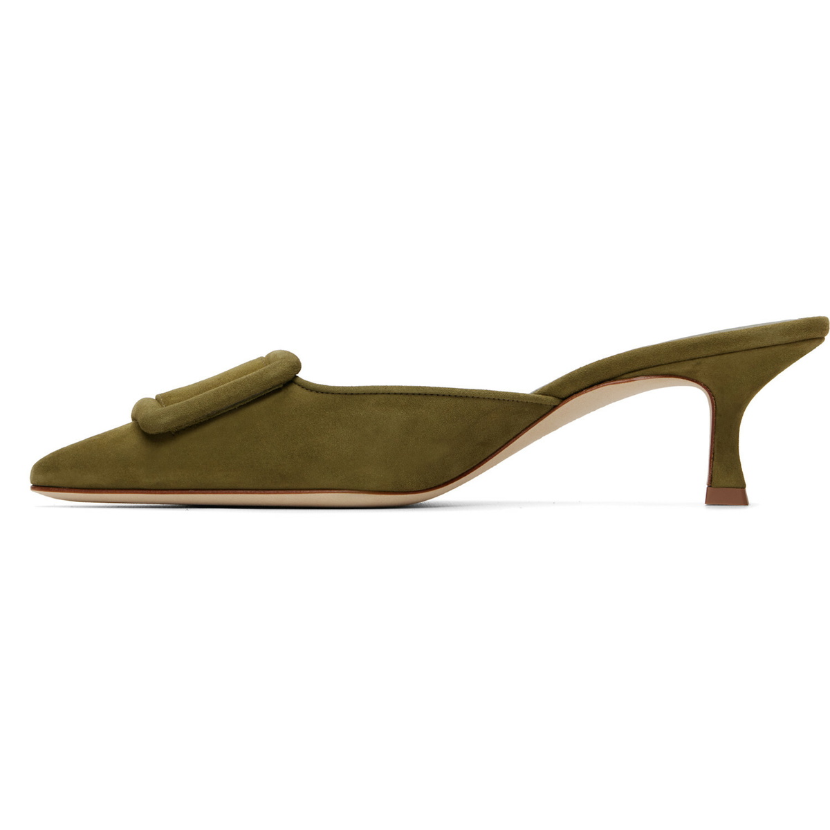 Manolo Blahnik Khaki Maysale Heels